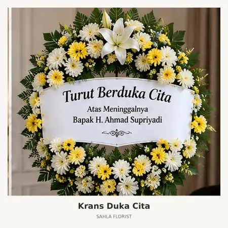 Krans Bunga Duka Demang Lebar Daun