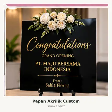 Papan Bunga Akrilik Demang Lebar Daun